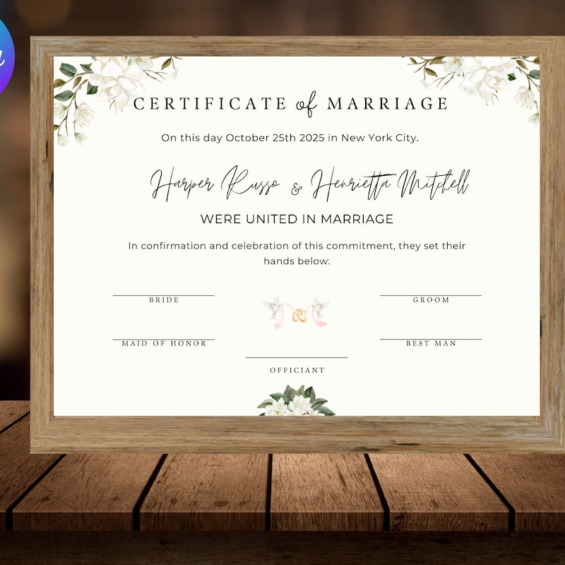 Marriage License in And - Etsy