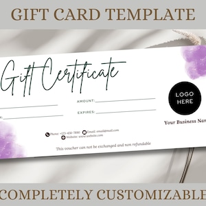 Printable Gift Certificate Template: Editable Spa Voucher