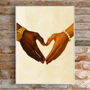 Print harthanden: liefde en eenheid muurkunst (digitale download)