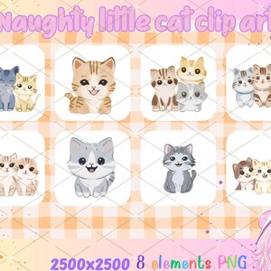 hand drawn clipart cute cat