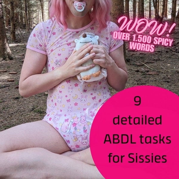 9 compiti dettagliati per Sissy ABDL / Oltre 1500 parole di emozionanti istruzioni per bambini per Sissies / ABDL, Sissy Baby, Umiliazione, Pannolino