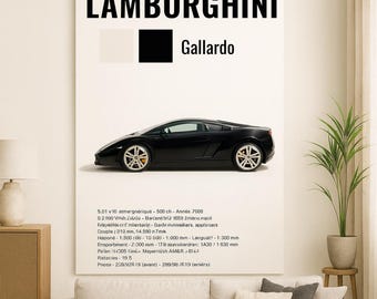 Plakat z Lamborghini Gallardo Supercar Classic 2003 – Sztuka ścienna z klasycznym Lamborghini do garażu, biura lub nowoczesnego salonu