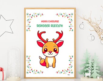 Rudolf den rödnosade renen, julren, rentryck, ren, renkonstverk, rödnosad ren, god jul, Rudolf