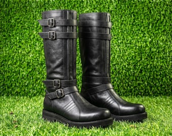 Kylo Ren Cosplay Stiefel | Handgefertigtes Leder, 501geprüfte Kostümschuhe | Bildschirmgenau