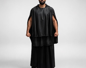 Qimir Cosplay-Kostüm „Der Akolyth“, Fremdes Sith-Krieger-Outfit, Leder-Baumwoll-Anzug, Sith-Umhang-Kostüme