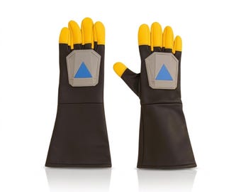 Mandalorian Din Djarin Leather Cosplay Gloves | Bounty Hunter Gauntlets with 3D Printed Armor Plates