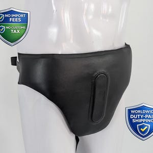 Darth Vader Costume: Black Leather Codpiece, Screen Accurate Waist Armor