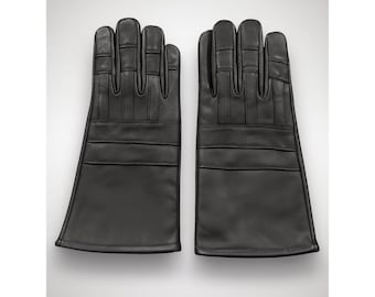 Kylo Ren Gloves, Black Leather Cosplay Gloves, Sith Lord Costume Gloves, Custom Made Kylo Ren Outfit Gloves for Cosplay and Costumes