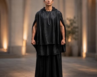 Qimir Cosplay Costume The Acolyte, Stranger Sith Warrior Outfit, Leather Cotton Suit, Sith Cape Costumes