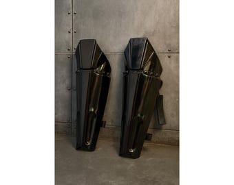 Darth Vader Shin Armor Guards – Black Glossy Cosplay Shin Pads – Mandalorian Inspired Shin Guards – Men’s Cosplay Armor Costume