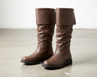 Handgefertigte Piratenstiefel | Mittelalterliche Renaissance Cosplay Schuhe