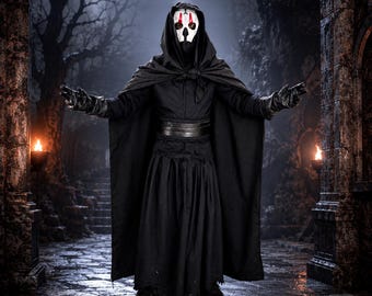 Darth Nihilus Costume, Dark Lord Sith Cosplay Robe with Mask, KOTOR Cosplay Outfit
