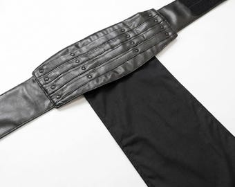 Darth Maul Stil Cosplay Gürtel | Schwarzer Sith Kostüm-Gürtel aus Leder