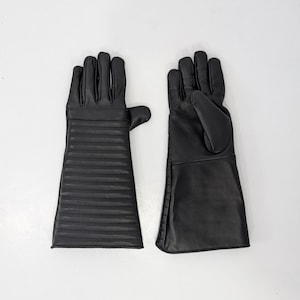 Darth Vader Gloves | Vader Inspired Gloves | Black Leather Cosplay Gauntlets | Screen Accurate Sith Costume Accessory | Sci-Fi Outfit Gloves