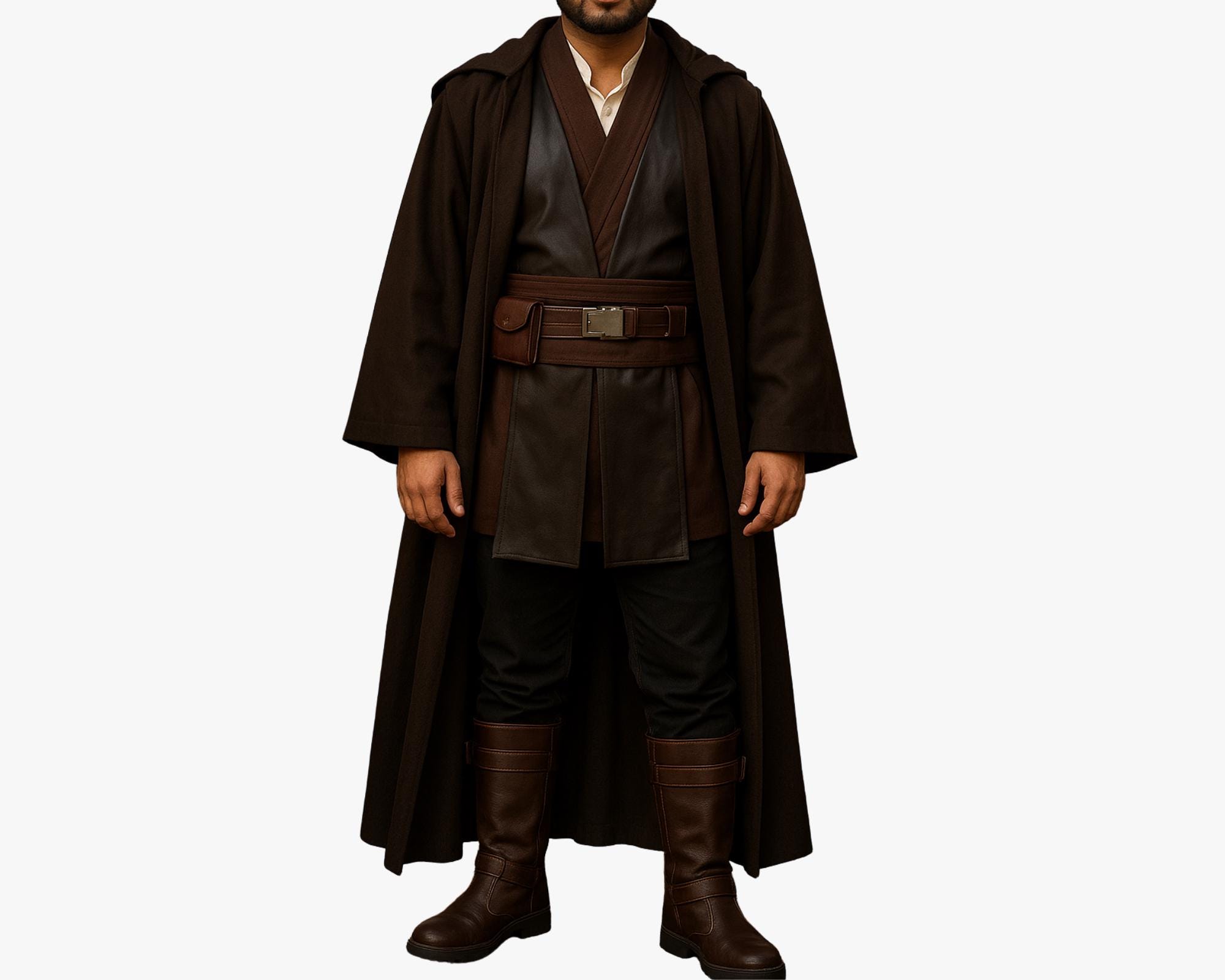 Anakin Skywalker Costume for Men With Shoes And Belt , Anakin Skywalker Cosplay, Jedi Knight Cosplay, Brown Robe Tunic, Halloween Costume