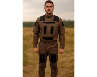 Din Djarin Mandalorian Leather Cosplay Suit | Full Mandalorian Armor Set with Cape, Holster Belt & Accessories | Comic Con Costume Outfit