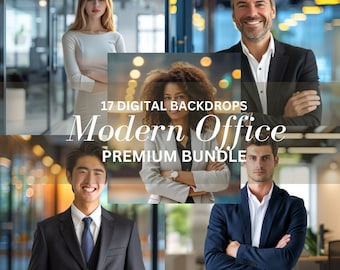 17 Blurred Modern Office Digital backdrop Business Portrait Overlays Photoshop.