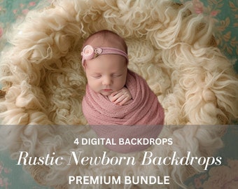 Buy 1 Get 3 Free Newborn digital backdrops Portrait photography Rustic Flowers Fleece Basket