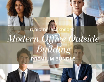 17 Blurred Modern Office Ouside Building Digital backdrop Business Portrait Overlays Photoshop.