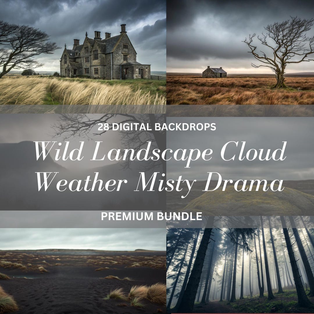 Wild Landscape Photography Overlays: Misty Weather Digital Backdrops ...