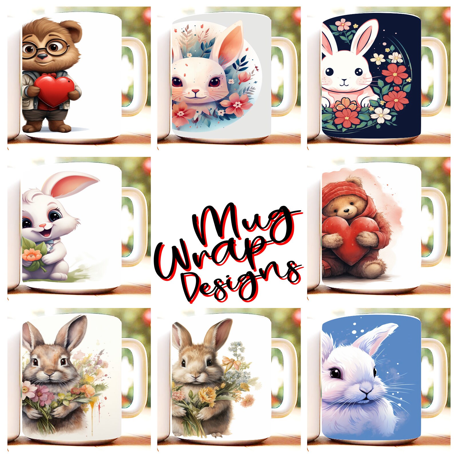 100 Valentines Day Mug Wrap Bundle Sublimation Designs PNG, 11oz and ...