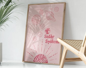 Pôster do Sistema Solar, Impressão Espacial para Berçário, Decoração Educacional de Parede Infantil, Berçário Montessori, Decoração para Educação Domiciliar, Quarto Infantil, Download Digital