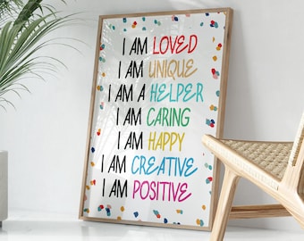 Kids Affirmations Decor, Kids Bedroom Decor, Girls Room Decor, Girls Bedroom Prints, Teenager Prints, Playroom Prints, Girl Bedroom Prints