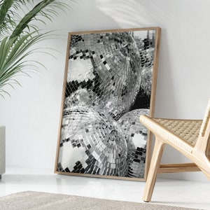 Retro Print Disco Ball Wall Art, Trendy Printable Art, Vintage Print Disco Decor, Retro Poster, Wall Art Print, Funky Aesthetic Preppy Print