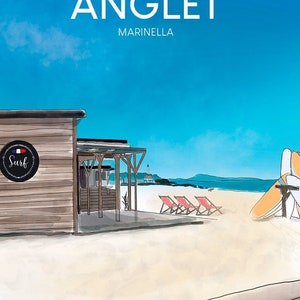 Affiche plage ANGLET-Plage pays basque
