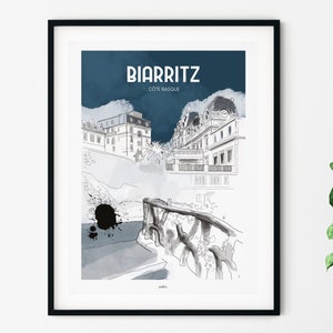 Poster BIARRITZ Basque coast, France
