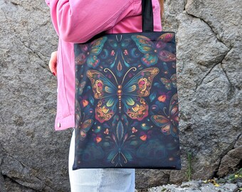 Canvas Tote Shopper Bag Butterfly