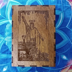 Scatola dei Tarocchi, Conservazione delle carte dei Tarocchi, Scatola del Tesoro, Scatola dei Tarocchi in legno, scatola di legno, scatola di legno di gioielli, scatola di legno delle streghe Il Mago