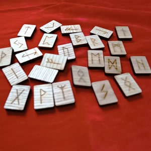 Ash Wooden Runic Set with Cloth | Elder Futhark Runes