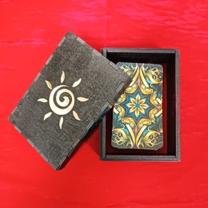 Scatola dei Tarocchi, Conservazione delle carte dei Tarocchi, Scatola del Tesoro, Scatola di cristallo dei Tarocchi in legno, scatola di legno, scatola di legno per gioielli, scatola di legno delle streghe con sole