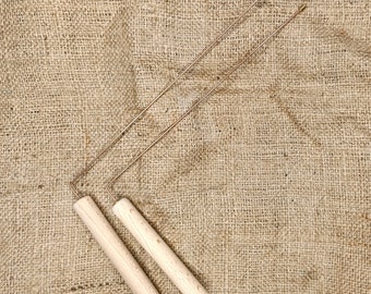 Copper Dowsing Rods 2 pcs | Pair of dowsing rods with wooden handles and bronze tip | Radiestesia Rods