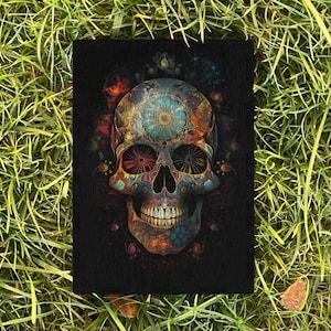 Tarotdoos, opslag tarotkaart, schatkist, houten tarotschedeldoos, houten kist, houten sieradendoos, heksendoos santa muerte