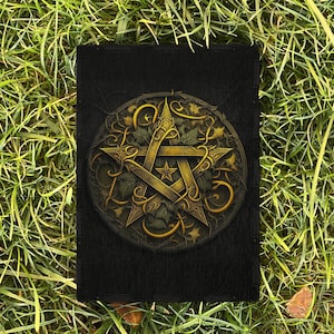 Tarotdoos, opslag tarotkaart, schatkist, houten tarot-pentagramdoos, houten kist, houten sieradendoos, pentagram heksendoos