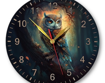 Withchy Wall Clock Wise Owl | Unique Wall Clock for Wiccans