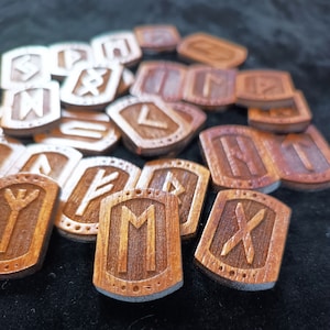 Wooden Runic Set with Cloth | Elder Futhark Runes Set