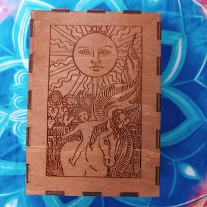 Scatola dei Tarocchi Il Sole, Conservazione delle carte dei Tarocchi, Scatola del Tesoro, Scatola dei Tarocchi in legno, scatola di legno, scatola di legno di gioielli, scatola di legno delle streghe