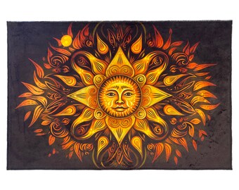 Rectangular Altar Cloth Sun | 28 inches Plush Tablecloth | Mat for Tarot and Runes | Tarot Reading Wrap