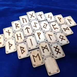 Triangular Runes Wooden Norse Runes Set Elder Futhark With Velvet Pouch - Etsy