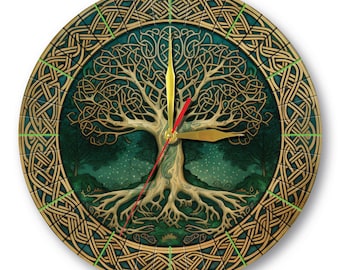 Withchy Wall Clock Tree of Life | Unique Wall Clock for Wiccans