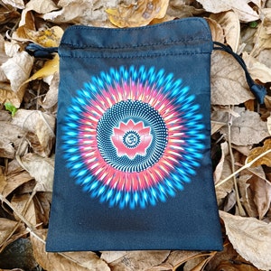 Borsa di seta per Tarocchi o Rune / Custodia per Tarocchi in raso / Involucro per Tarocchi / Oracolo / Rune / Tarocchi Sac Om Fiore