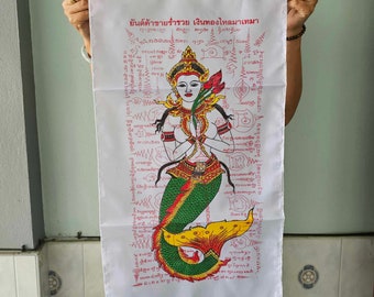 Magische Meerjungfrau, Lady Matcha Phra yant Thai Amulett gesegneter Talisman Figur bringen Geld Glück Reichtum reiches Geld Thailand schönes Geschenk Glück