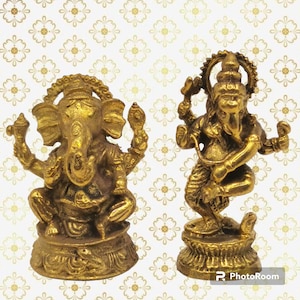 Helig mässingsstaty av Ganesha, hinduisk gudom
