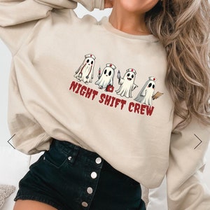 Night Shift Crew Nurse Png File, Ghost Nurse Png, Funny Nurse Png, Cute Ghost Png, Halloween Png, Nursing Png, Spooky Png, Halloween Shirt