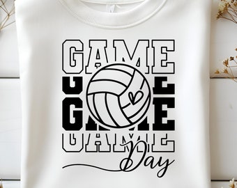 Volleyball Game Day SVG, PNG Graphic, Shirt Design (Digital Download)