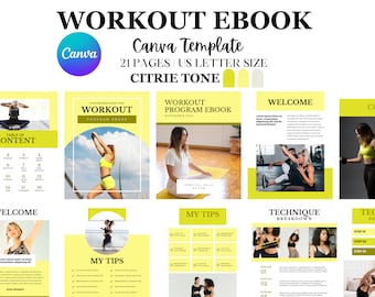 21-seitiges Trainingsprogramm E-Book Canva Vorlage (Digitaler Download)