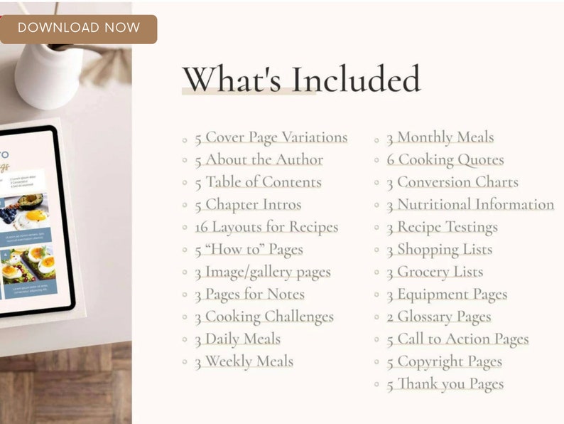 Cookbook Conversion Page Editable Recipe Book Template | Printable Cookbook Layout (instant ...